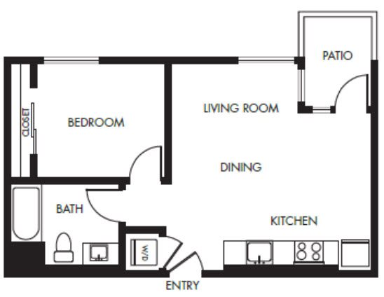G12 Apartments_Los Angeles CA_Floor Plans_One Bedroom One Bathroom_9 G12 Apartments_Los Angeles CA_Floor Plans_One Bedroom One Bathroom_9
